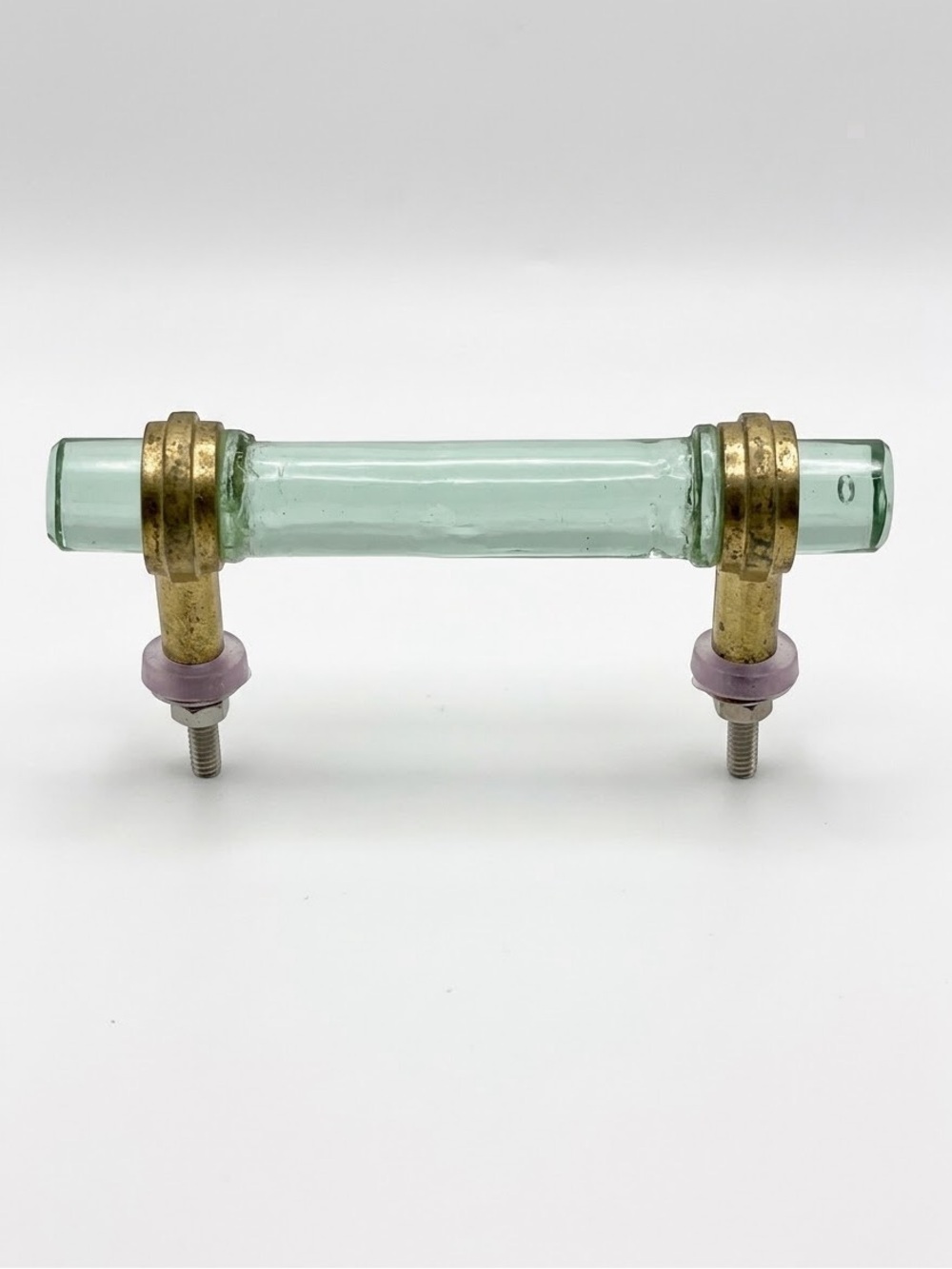 Gwyneth Cabinet Handle Mint Green Glass Brass Hardware 3” Pull EUC Anthropologie